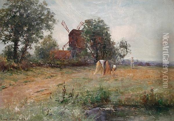 A Sussex Landscape Oil Painting - Ernst Walbourn