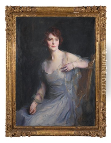 Portrait Of Ellice Endicott, Mrs William Endicott, Nee Ellice Mack Oil Painting - Philip Alexius De Laszlo