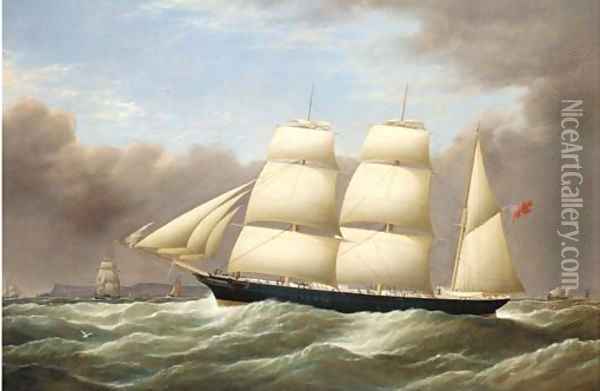 The barque Alfred Hawley off the Skerries on her way into Liverpool Oil Painting - Etheline Eva Dell