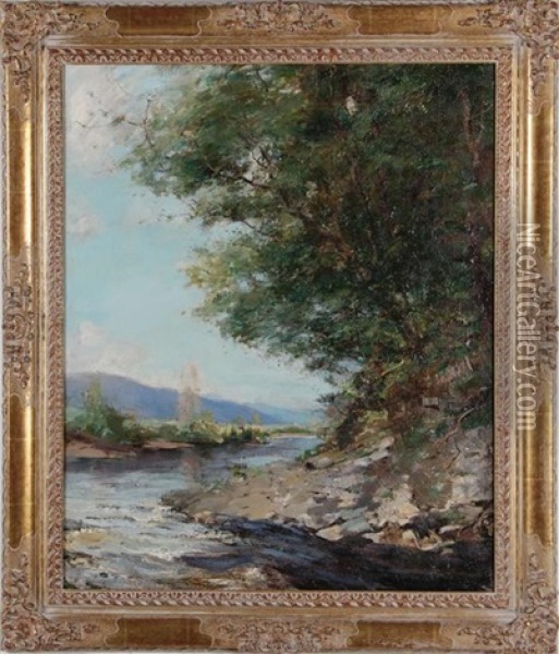 Bend In The Stream Oil Painting - Archibald Kay