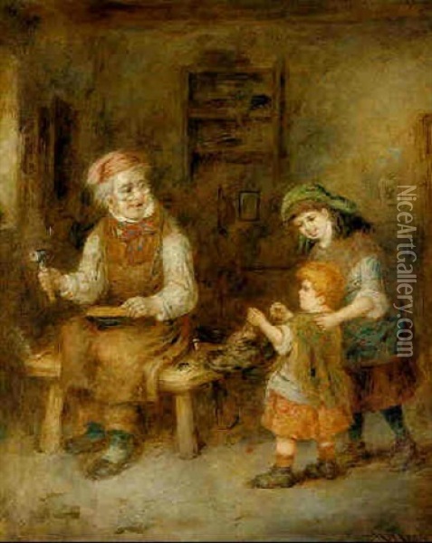 The Shoemaker Oil Painting - Mark William Langlois