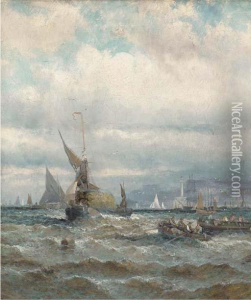 A Fresh Breeze Off Margate Oil Painting - William A. Thornley Or Thornber