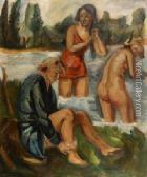 Trois Baigneuses Oil Painting - Andre Favory