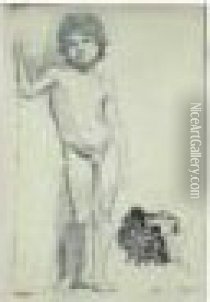 Etude D'enfant Nu ; Profil De Jeune Garcon Oil Painting - Edgar Degas