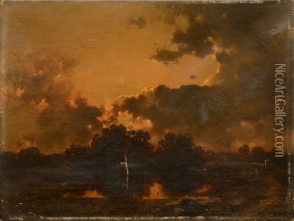 Mare Au Crepuscule Oil Painting - Alberto Pasini