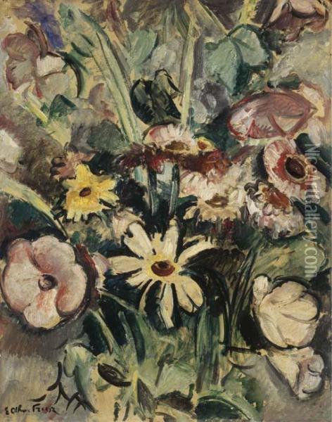 Fleurs Oil Painting - Emile-Othon Friesz