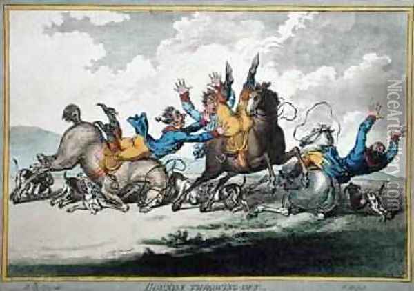 Hounds Throwing Off etched by James Gillray Oil Painting - Brownlow North