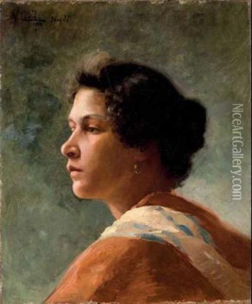 Ritratto Di Fanciulla Oil Painting - Vincenzo Caprile
