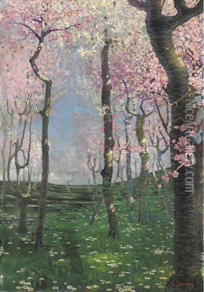 Primavera Oil Painting - Cesare Saccaggi