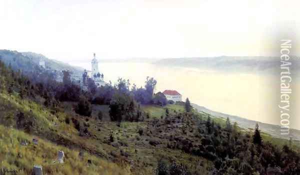 Evening The Golden Plyos 1889 Oil Painting - Isaak Ilyich Levitan
