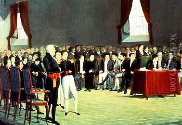 Signing of the Act of Independence on 5th July 1811 Oil Painting - Juan Lovera