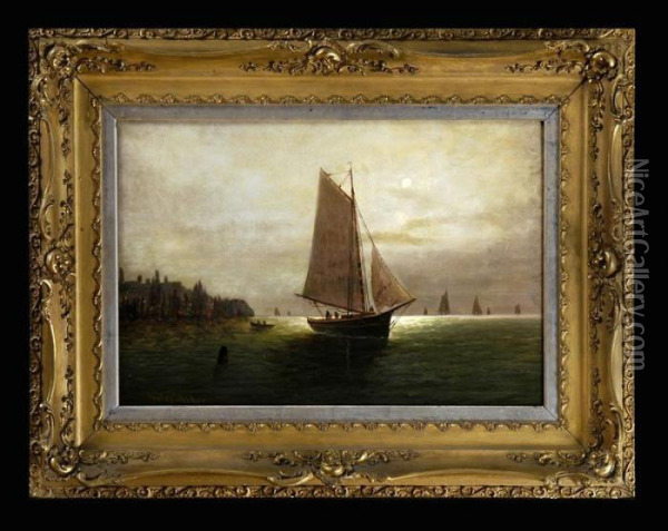 Ship At Sea Oil Painting - Wesley Webber