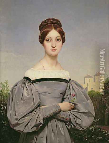 Portrait of Louise Vernet 1814-45 Daughter of the Artist Oil Painting - Horace Vernet