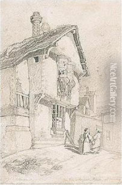 An Old Collegiate House At Conway Oil Painting - John Sell Cotman