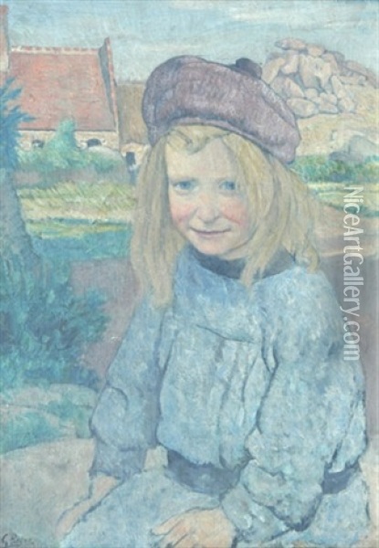 Jeune Fille Des Environs De Pont Aven Oil Painting - Gustave (Rene) Pierre