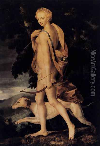 Diana Huntress 1550-60 Oil Painting - Anonymous Artist