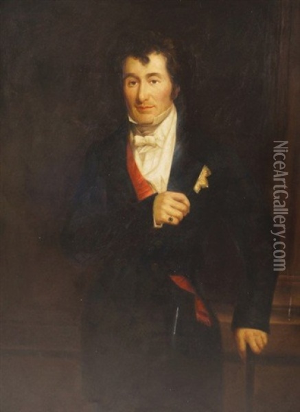 A Portrait Of Edward Law, 1st Earl Of Ellenborough (1790-1871) Oil Painting - Frederick Richard Say
