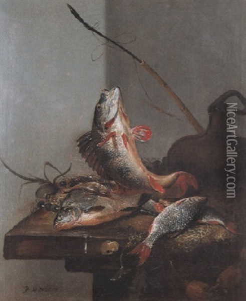 Stilleben Mit Fischen Oil Painting - Pieter Van Noort