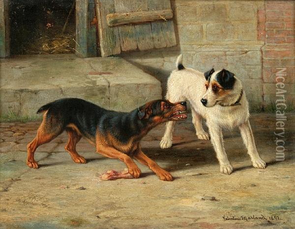 A Disputed Bone Oil Painting - Valentine Thomas Garland