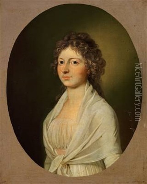 Portrait Of Marie Sophie Frederikke Of Hessen-kassel Oil Painting - Jens Juel