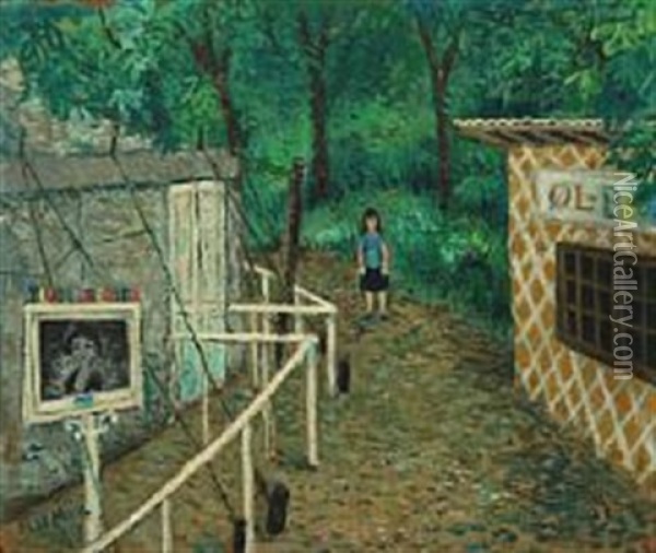 In Front Of The Tent Of Tivoli's Summer Revue Oil Painting - Max Mueller