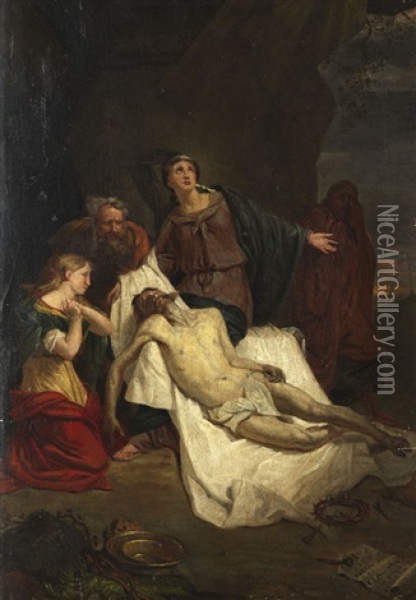 Beweinung Christi (studie) Oil Painting - Pieter van Hanselaer