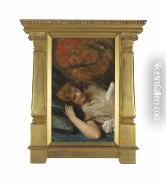 Reclining Woman Oil Painting - Sir Lawrence Alma-Tadema
