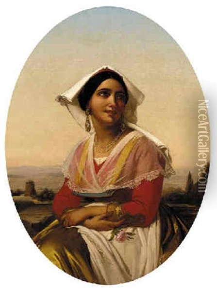 Portrait Of A Girl Oil Painting - Heinrich Maria von Hess