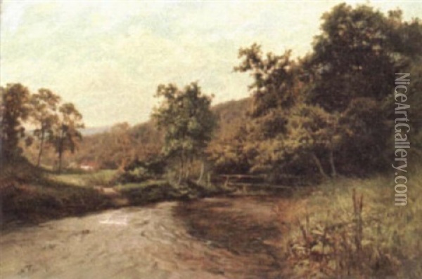 River At Haslemere, Surrey Oil Painting - Edward Henry Holder