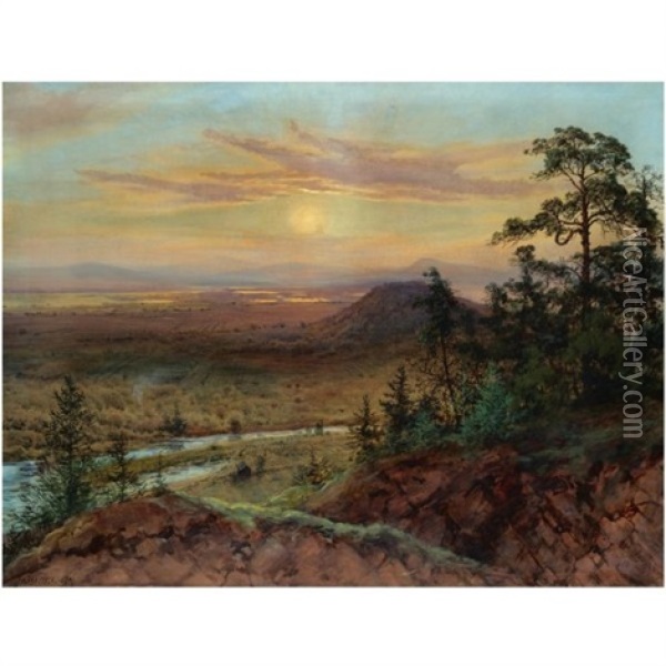 View Of Aiva-saksa Oil Painting - Albert Nikolaevich Benois