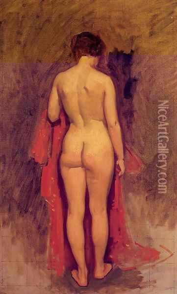 Nude Standing I Oil Painting - Frank Duveneck
