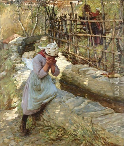 From A Ligurian Spring Oil Painting - Henry Herbert La Thangue