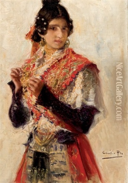 Valenciana Oil Painting - Cecilio Pla