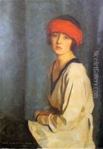 Portrait Of Lynne Ross Oil Painting - Harrington Mann
