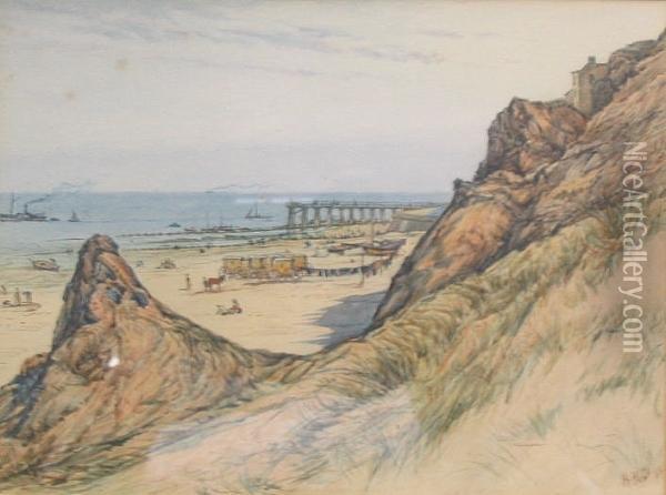 Cromer Beach And Pier From The West Oil Painting - Anson Dickinson