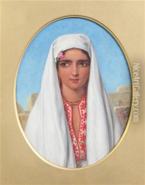 Portrait Of An Arab Beauty Oil Painting - William Gale