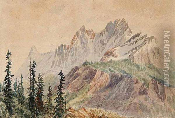 Untitled - Canadian Rockies Oil Painting - Thomas Mower Martin