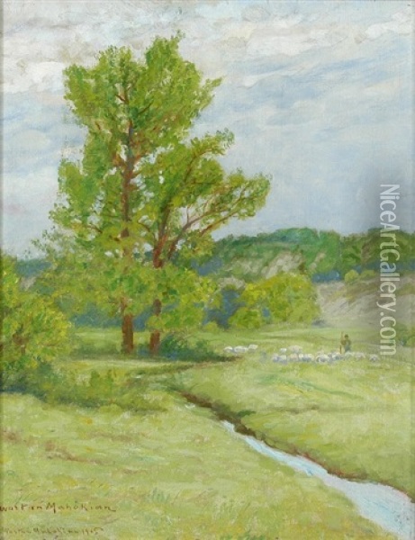 Landschaft Mit Hirte Oil Painting - Vartan Makokian