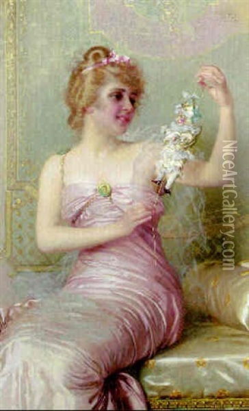 The New Toy Oil Painting - Vittorio Matteo Corcos