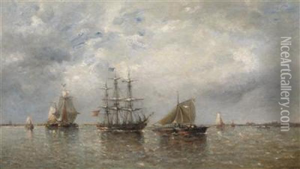 Maritime Scene Oil Painting - Francois Etienne Musin