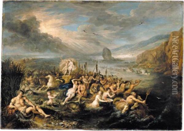 The Triumph Of Neptune And Amphitrite Oil Painting - Frans II Francken