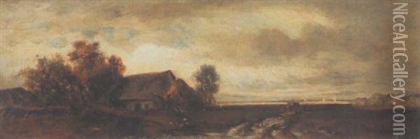 Voralpenlandschaft Oil Painting - Eduard Schleich the Younger