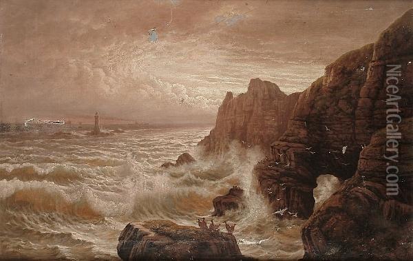 Lands End Oil Painting - William Henry Buck
