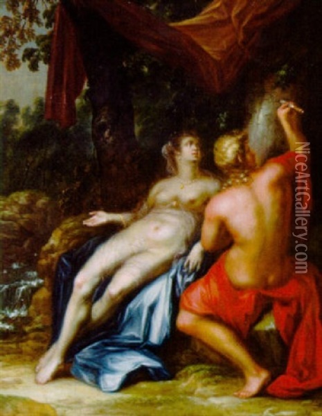 Angelica Und Medoro Oil Painting - Ottmar Elliger the Elder