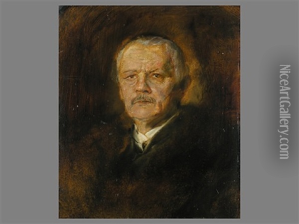 Herrenportrait Oil Painting - Franz Seraph von Lenbach