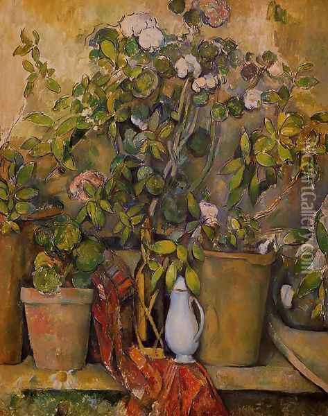 Potted Plants Oil Painting - Paul Cezanne