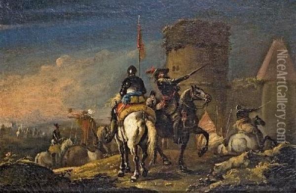 Kavalleristen Im Aufbruch Oil Painting - Michelangelo Cerqouzzi