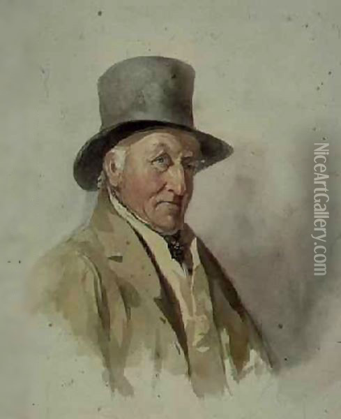 Thomas Worley, Bailiff at Ashurst, at the age of 83 Oil Painting - Allote