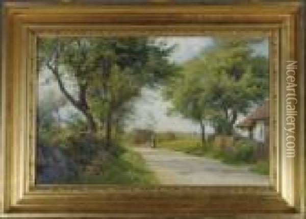 Late Afternoon Stroll Oil Painting - Ludvig Kabell