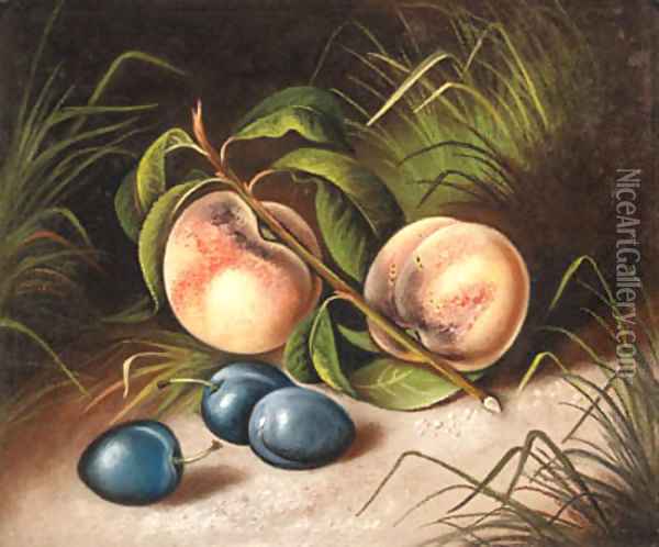 Peaches and Plums Oil Painting - Susan C. Waters